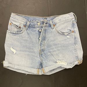 Levi Strauss & Co. - Light Wash Distressed Button Up Denim Shorts - 29